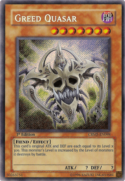 Greed Quasar [CRMS-EN098] Secret Rare - Josh's Cards