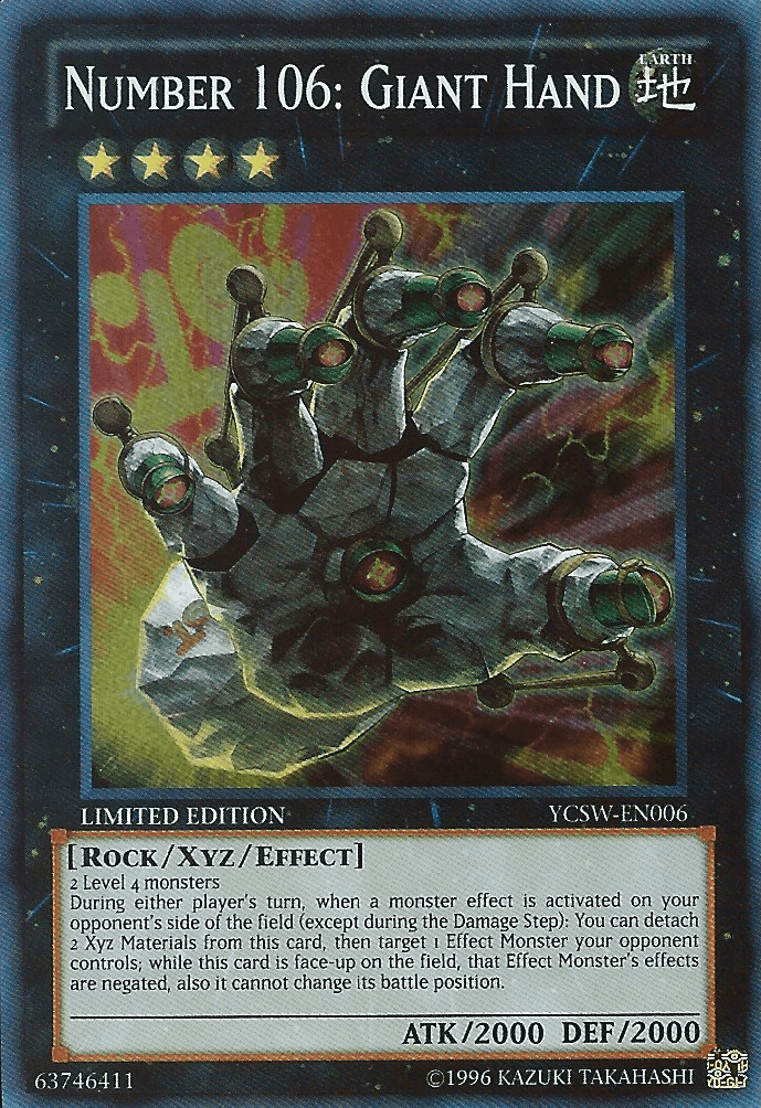 Number 106: Giant Hand [YCSW-EN006] Super Rare - Josh's Cards