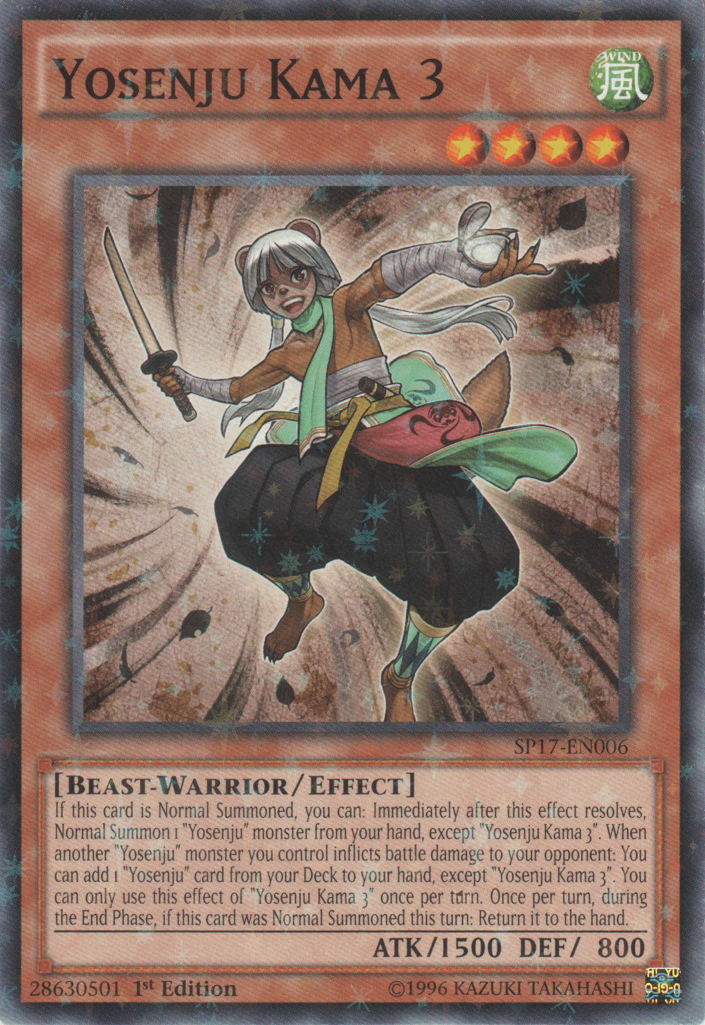 Yosenju Kama 3 [SP17-EN006] Starfoil Rare - Josh's Cards