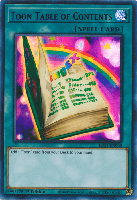 Toon Table of Contents (Blue) [LDS1-EN069] Ultra Rare - Josh's Cards