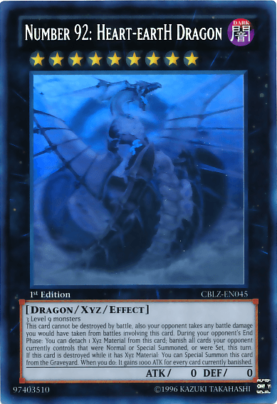 Number 92: Heart-eartH Dragon [CBLZ-EN045] Ghost Rare - Josh's Cards