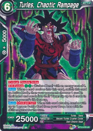 Turles, Chaotic Rampage (BT12-078) [Vicious Rejuvenation] Parallel Foil