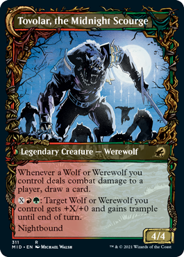 Tovolar, Dire Overlord // Tovolar, the Midnight Scourge (MID-311) - Innistrad: Midnight Hunt: (Showcase, Double Faced Transform) Foil