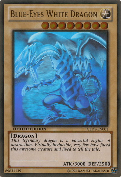 Blue-Eyes White Dragon [GLD5-EN001] Ghost/Gold Rare - Josh's Cards