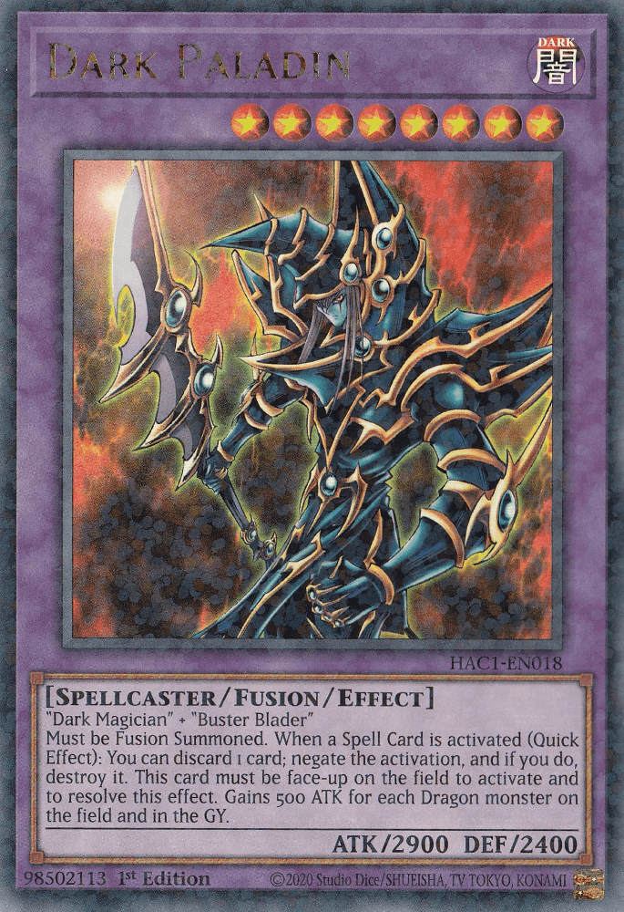 Dark Paladin (Duel Terminal) [HAC1-EN018] Parallel Rare - Josh's Cards