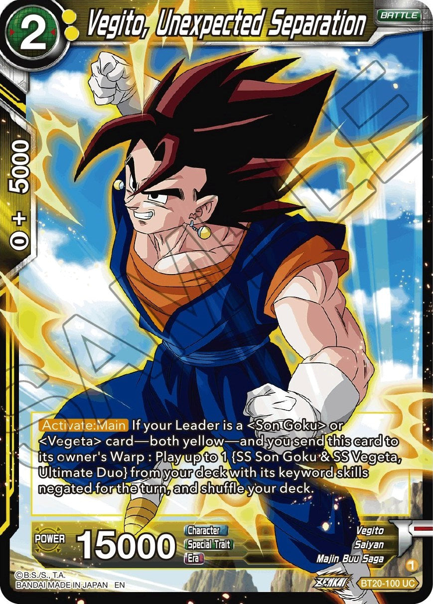 Vegito, Unexpected Separation (BT20-100) [Power Absorbed] Parallel Foil