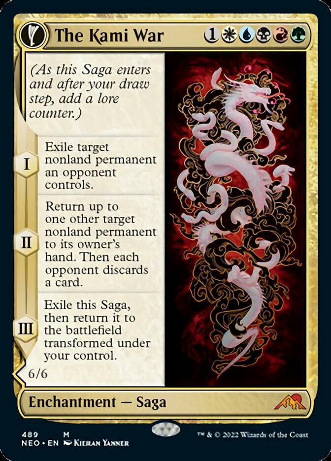 The Kami War // O-Kagachi Made Manifest (NEO-489) - Kamigawa: Neon Dynasty: (Extended Art, fandfc, enchantment) Foil