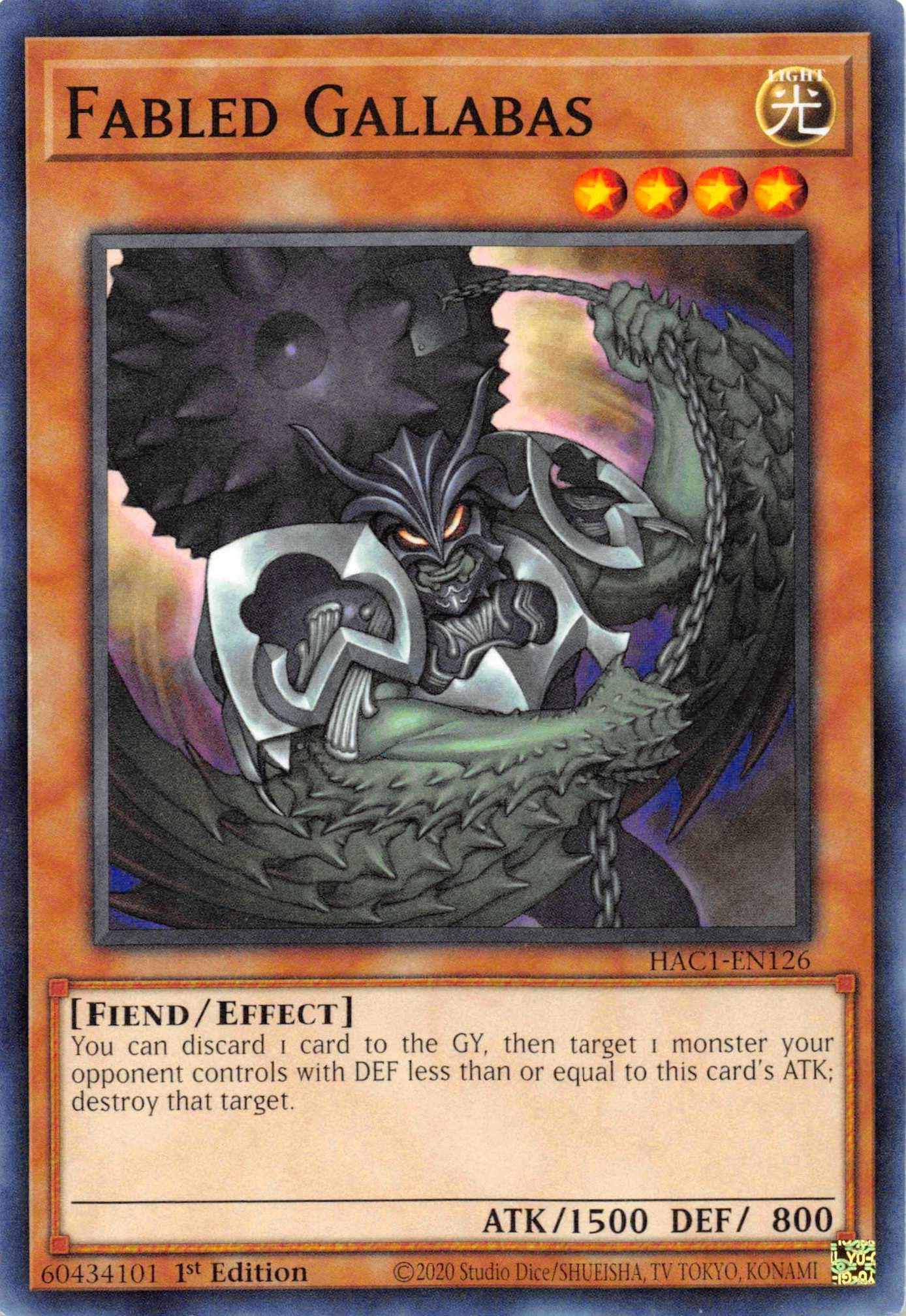 Fabled Gallabas [HAC1-EN126] Common - Josh's Cards
