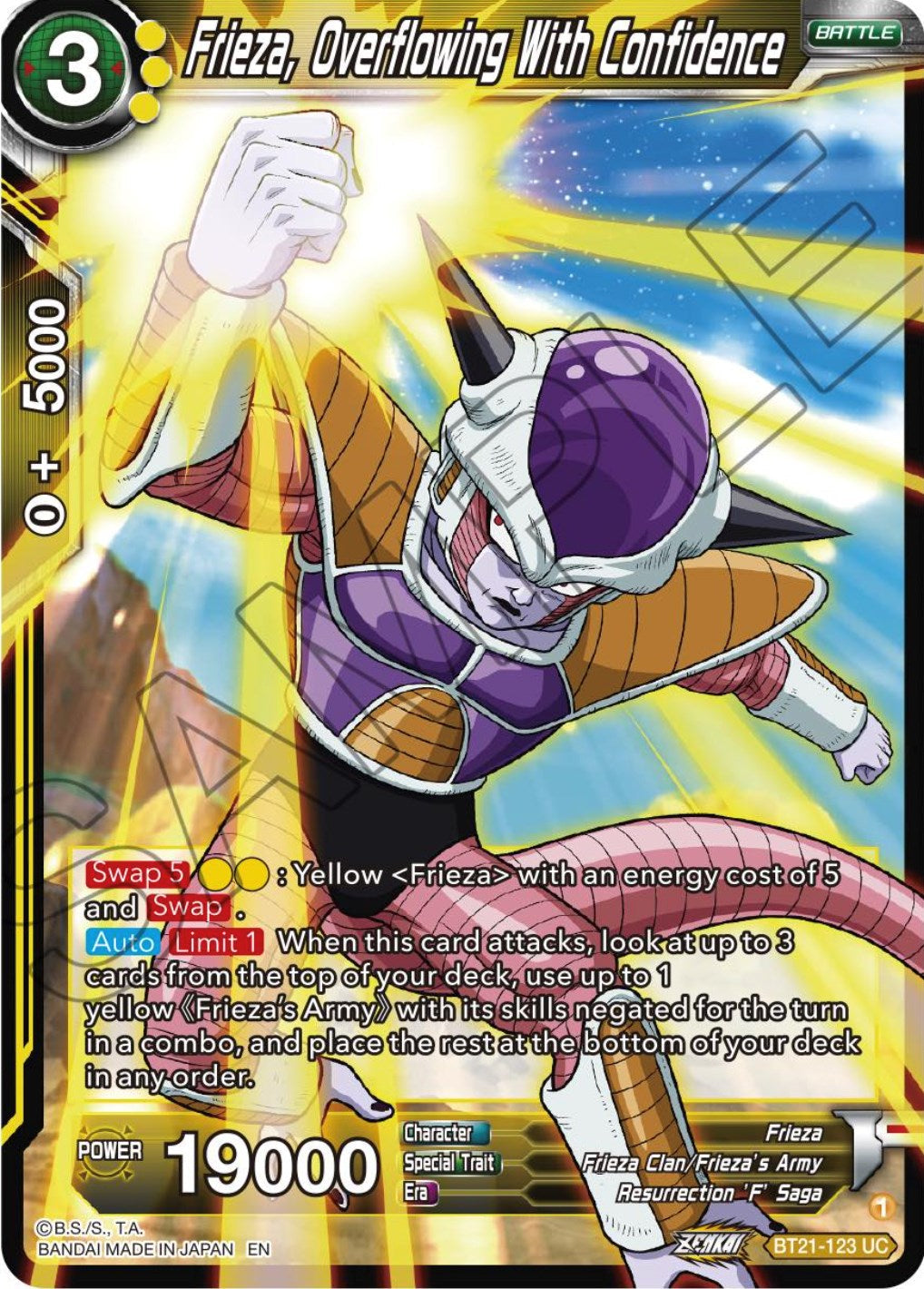 Frieza, Overflowing With Confidence (BT21-123) [Wild Resurgence] Parallel Foil