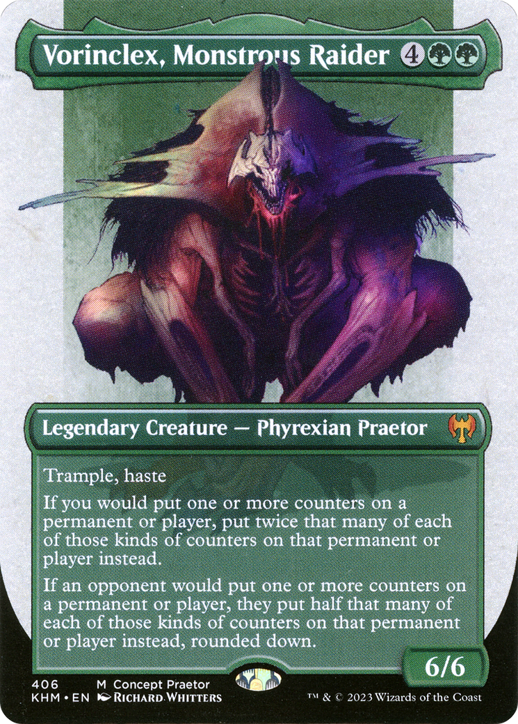 Vorinclex, Monstrous Raider (ONE-406) - Kaldheim (Borderless) Foil