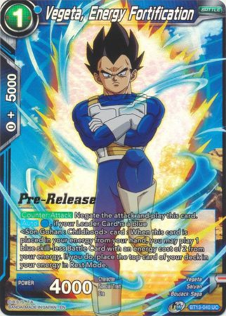 Vegeta, Energy Fortification (BT13-040) [Supreme Rivalry Prerelease Promos] Parallel Foil
