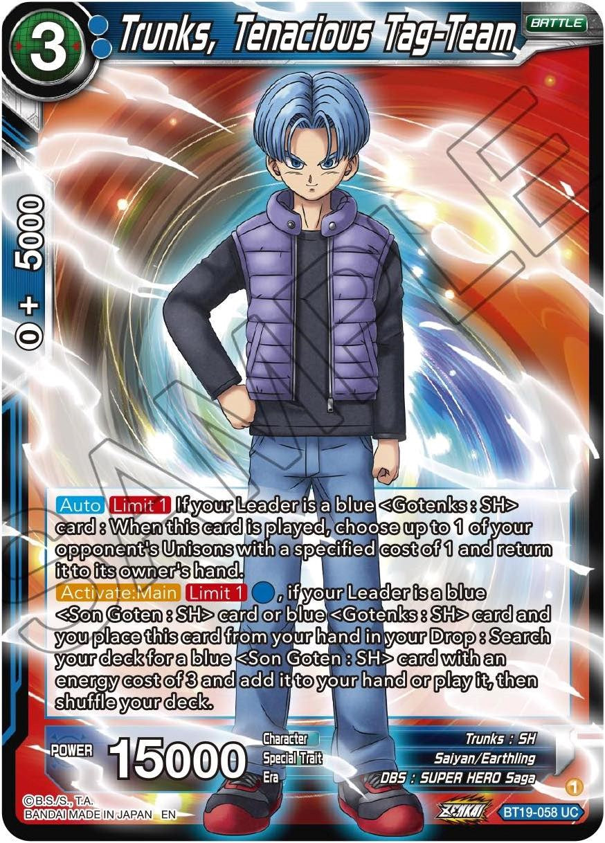 Trunks, Tenacious Tag-Team (BT19-058) [Fighter's Ambition] Parallel Foil