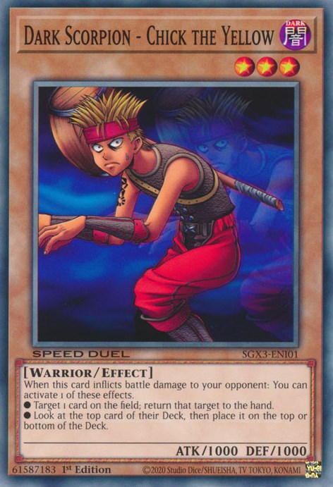 Dark Scorpion - Chick the Yellow (SGX3-ENI01) - Speed Duel GX: Duelists of Shadows 1st Edition