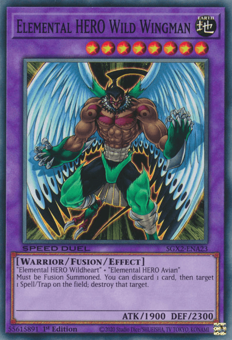 Elemental HERO Wild Wingman [SGX2-ENA23] Common - Josh's Cards