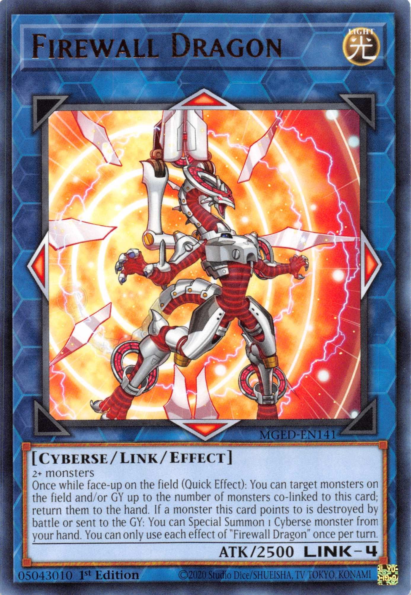 Firewall Dragon (Alternate Art - Red) [MGED-EN141] Rare - Josh's Cards