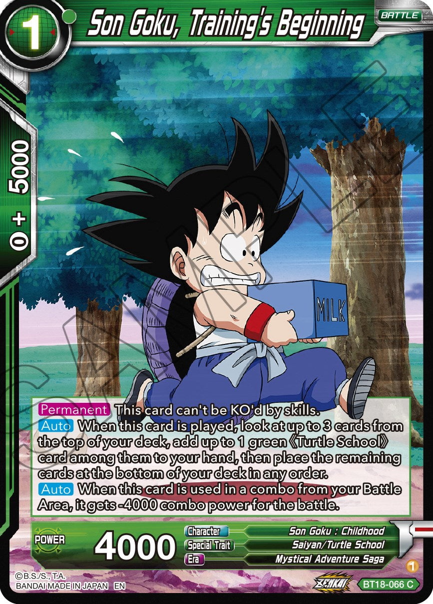 Son Goku, Training's Beginning (BT18-066) [Dawn of the Z-Legends] Parallel Foil