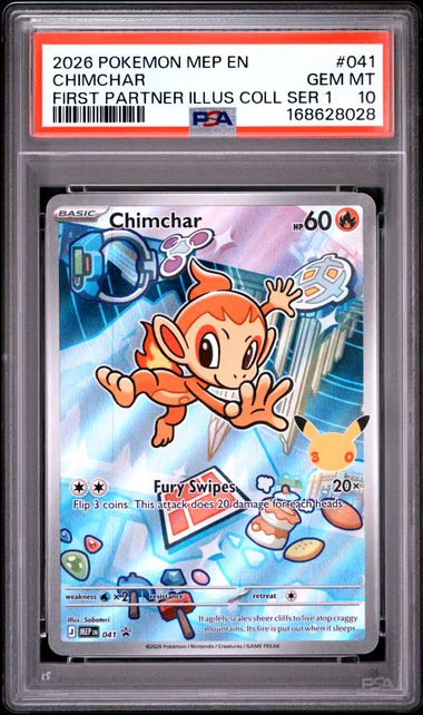 Chimchar First Partner Illustration Collection Mega Evolution Promo 041 PSA 10