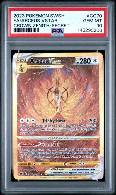 Arceus VSTAR Galarian Gallery Crown Zenith GG70/GG70 PSA 10