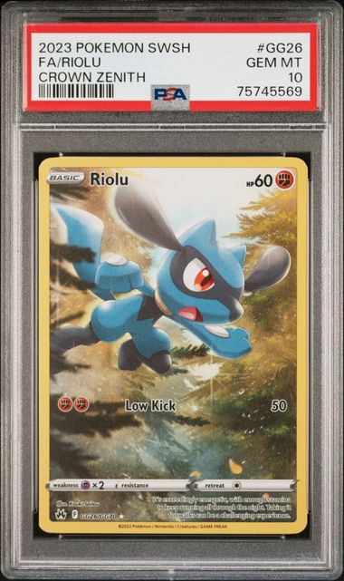 Riolu Crown Zenith Galarian Gallery GG26/GG70 PSA 10