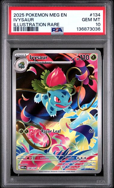 Ivysaur Illustration Rare Mega Evolution ME01 134/132 PSA 10