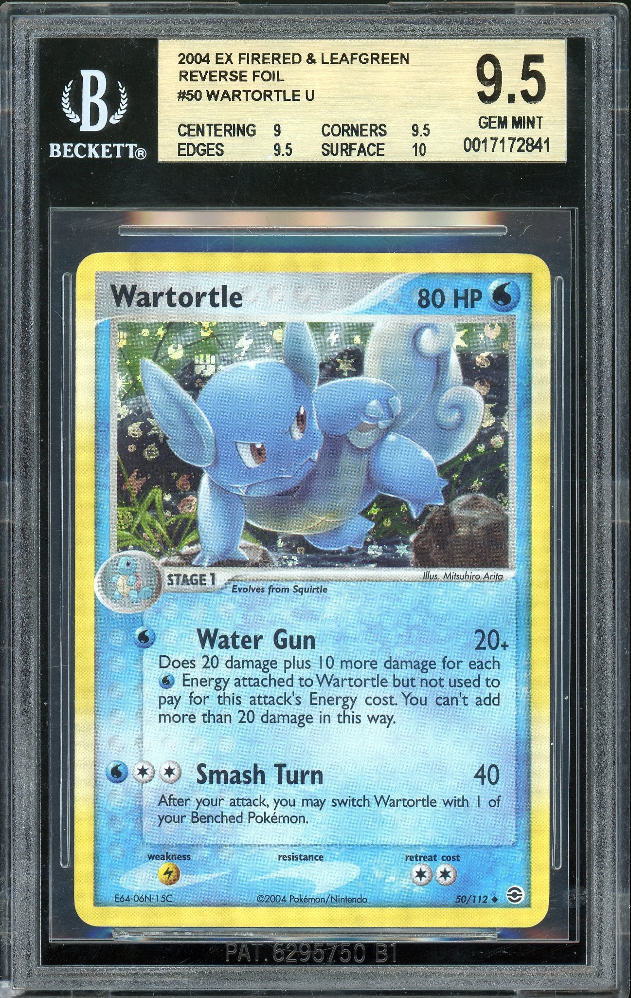 Wartortle Reverse Holo FireRed & LeafGreen BGS 9.5