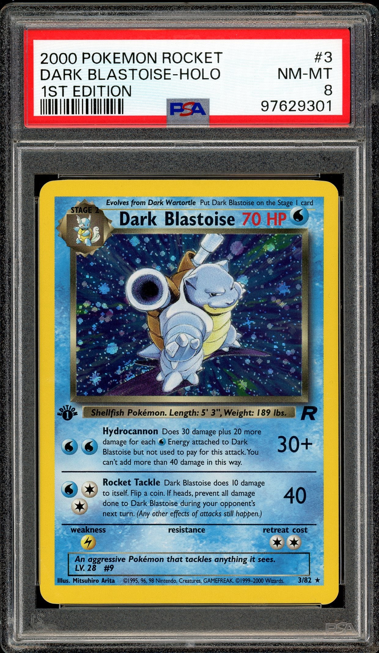 Dark Blastoise Team Rocket 1st Edition 3/82 PSA 8