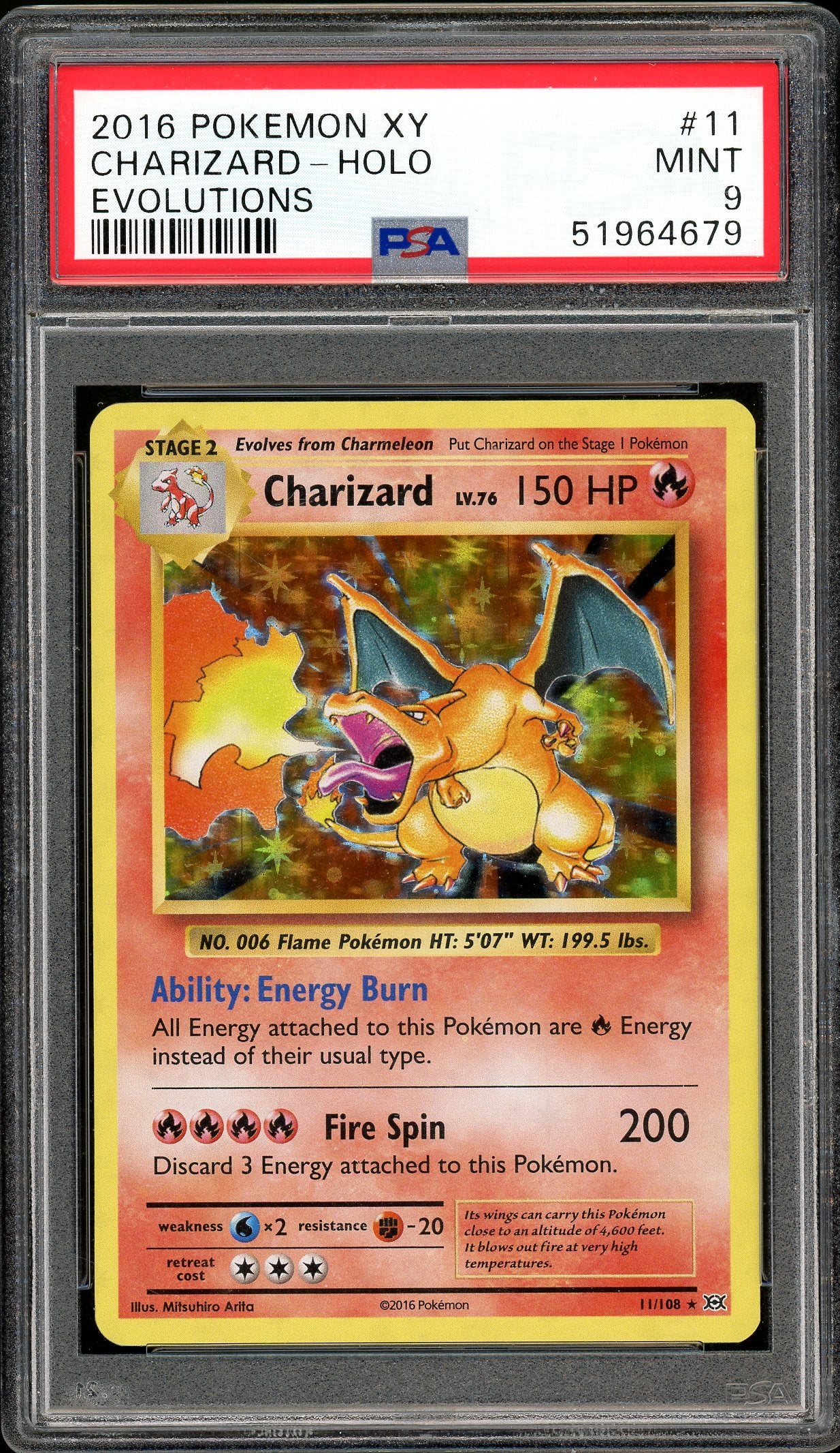 Charizard Evolutions 11/108 PSA 9