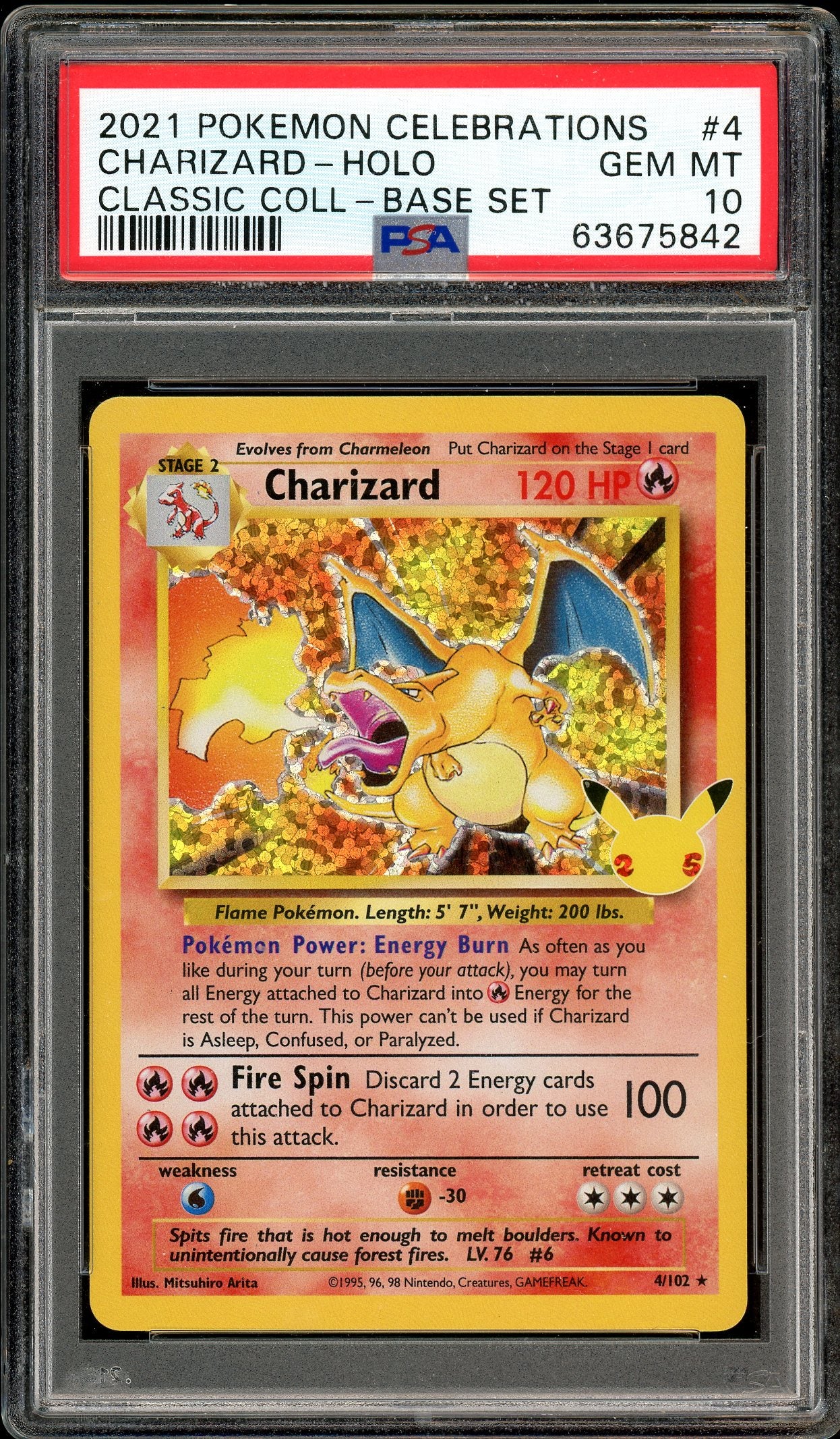 Charizard Celebrations 4/102 PSA 10