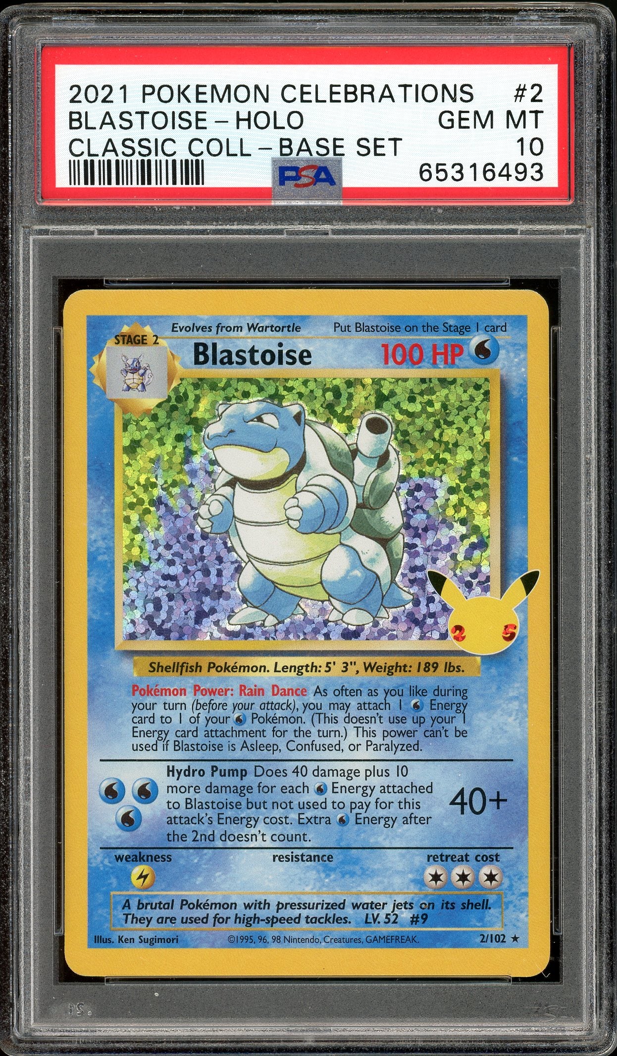 Blastoise Celebrations 2/102 PSA 10