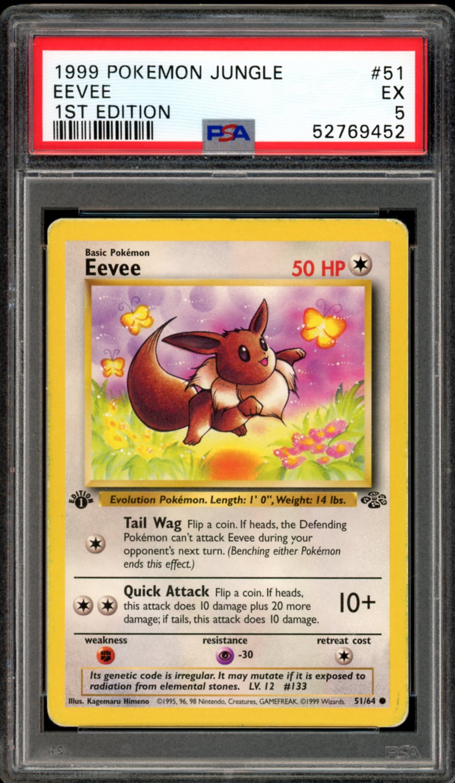Eevee 1st Edition Jungle 51/64 PSA 5