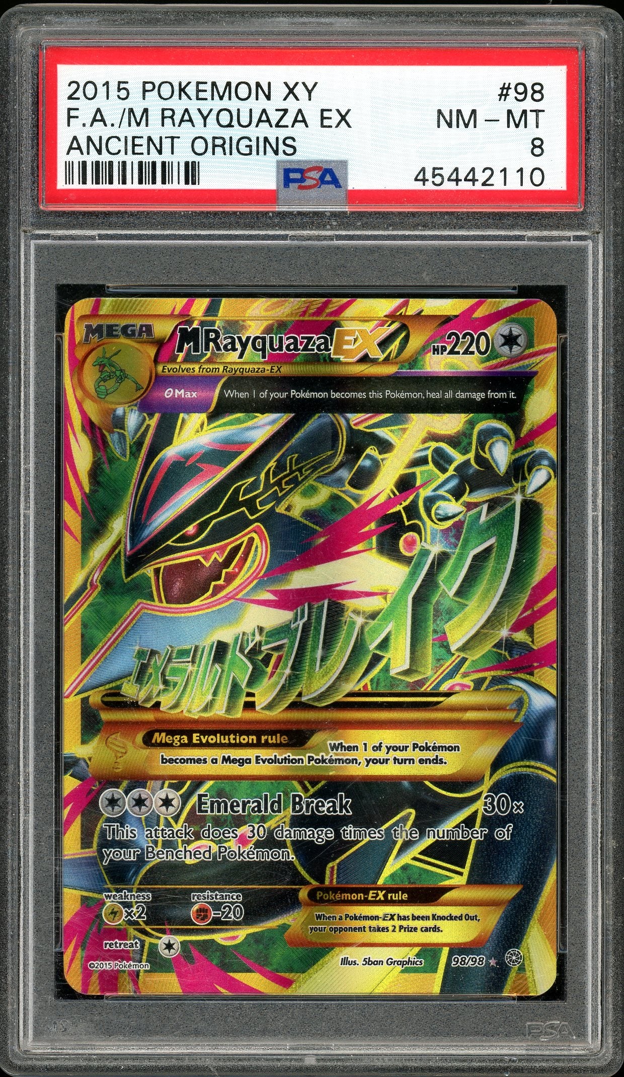 M Rayquaza EX Ancient Origins 98/98 PSA 8