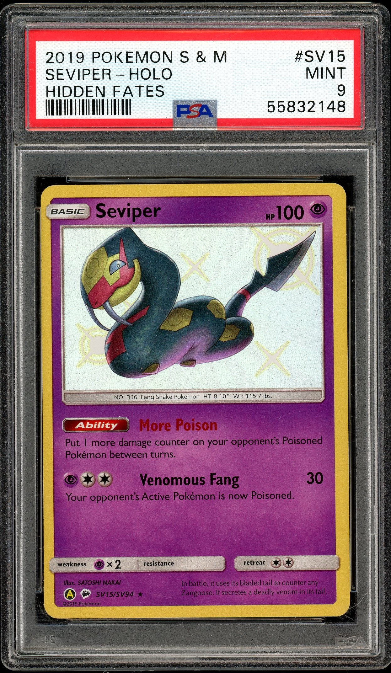 Seviper Hidden Fates SV15/SV94 PSA 9