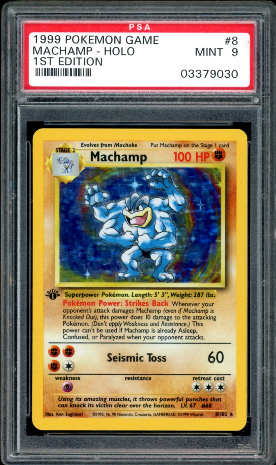 Machamp First Edition Holo Base Set PSA 9