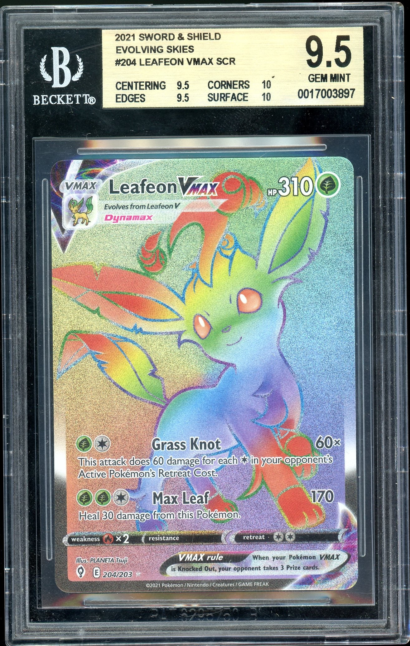 Leafeon VMAX Evolving Skies 204/203 BGS 9.5