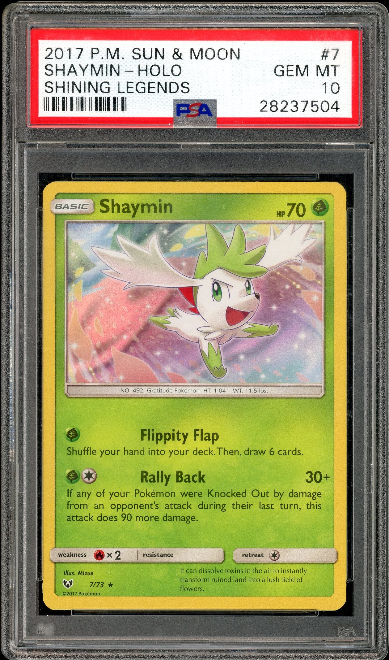 Shaymin Shining Legends 7/73 PSA 10