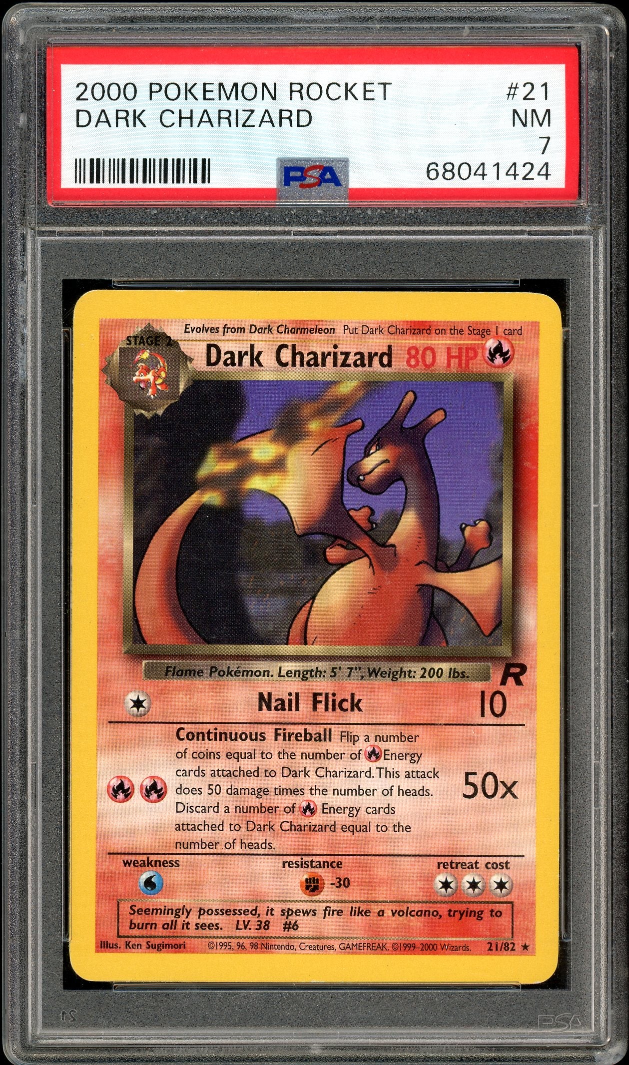 Dark Charizard Team Rocket Unlimited 21/82 PSA 7
