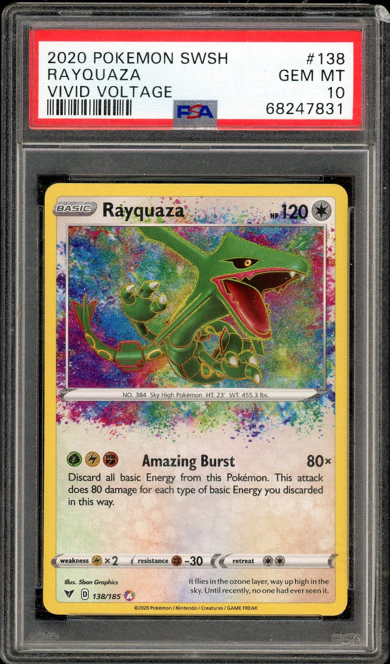 Rayquaza Vivid Voltage 138/185 PSA 10