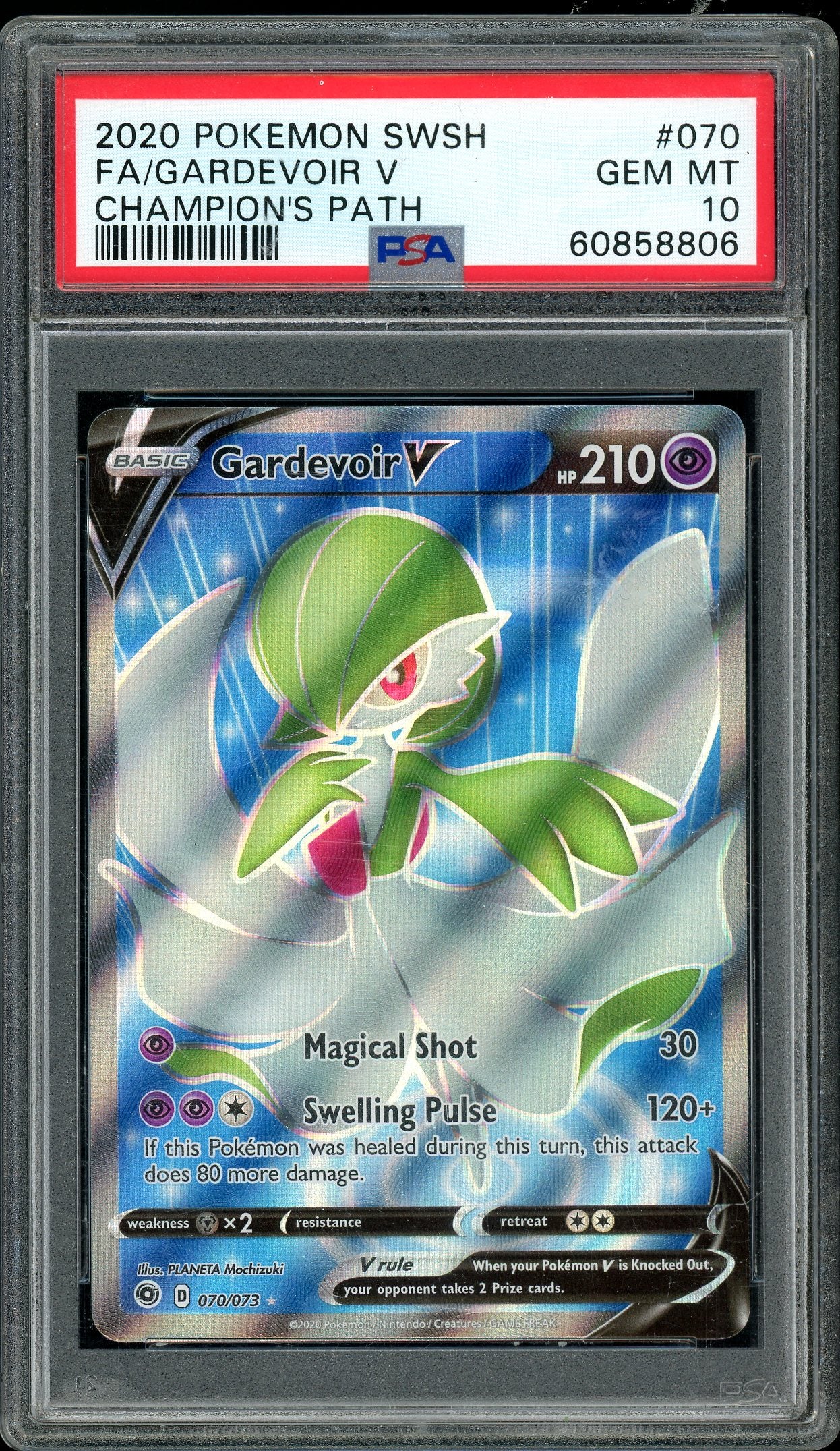 Gardevoir V Full Art Champion's Path 070/073 PSA 10