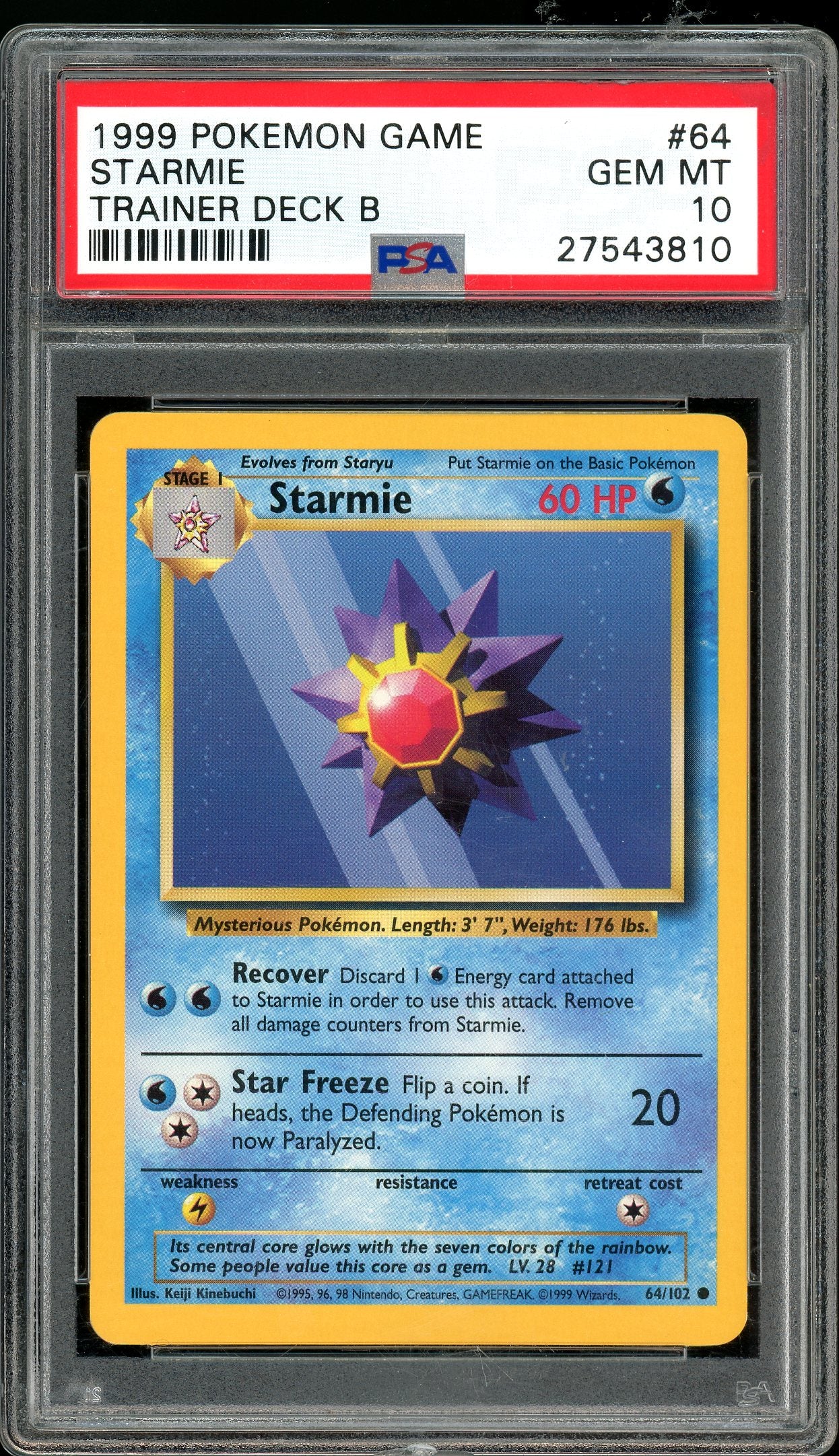 Starmie Trainer Deck B 64/102 PSA 10