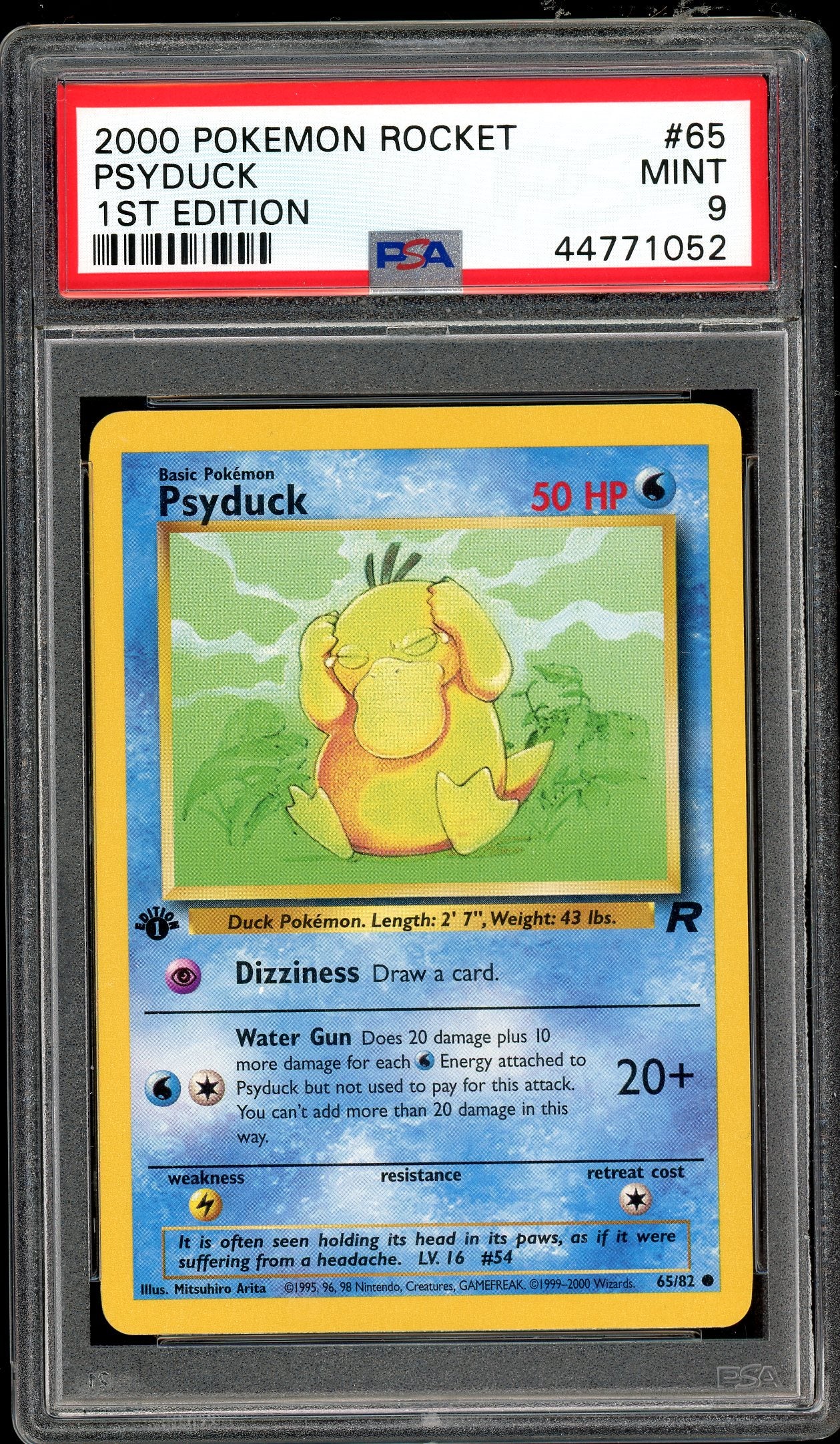 Psyduck 1st Edition Team Rocket 65/82 PSA 9