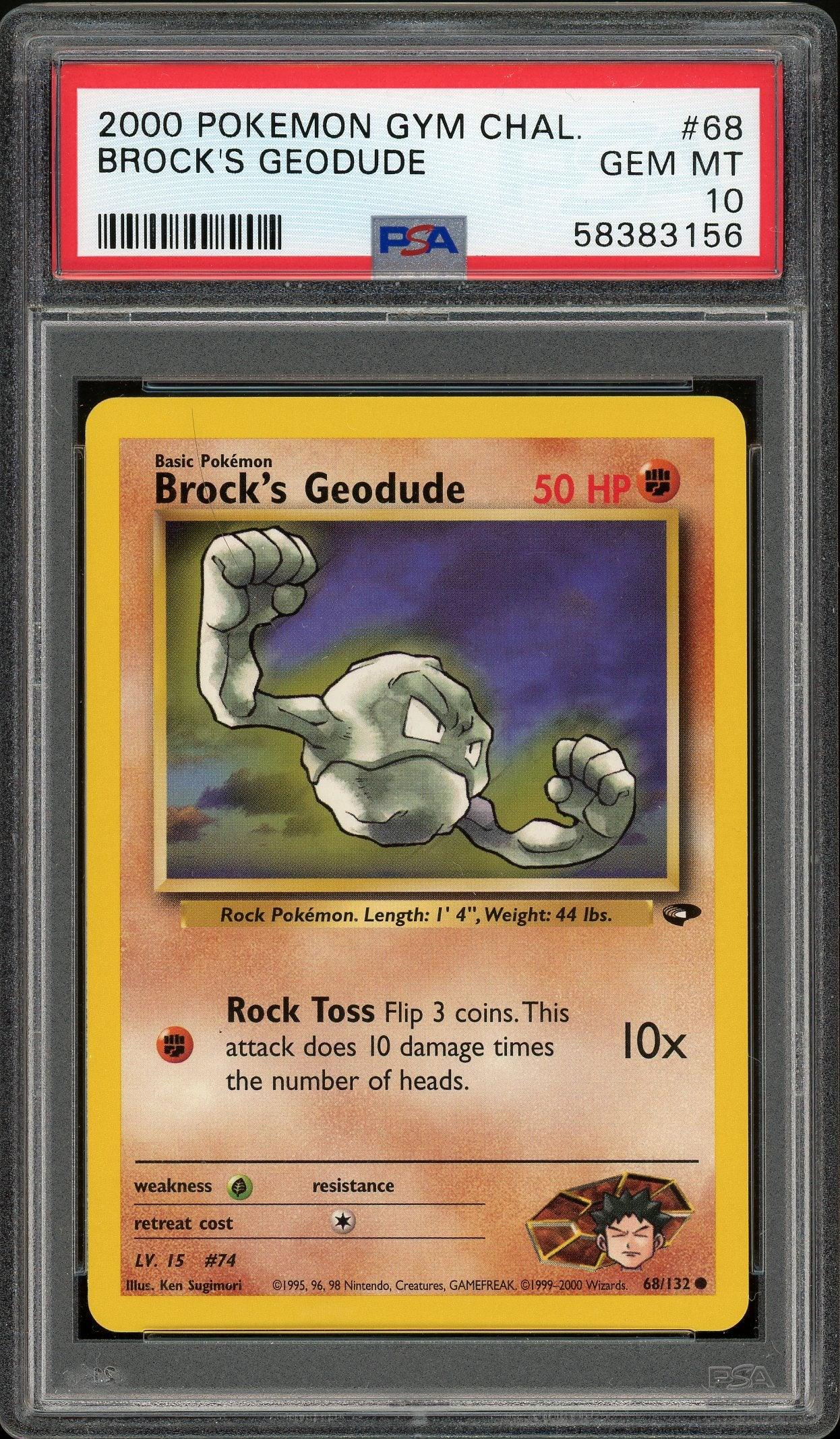 Pokemon: Brock's Geodude Gym Challenge Unlimited 68/132 PSA 10