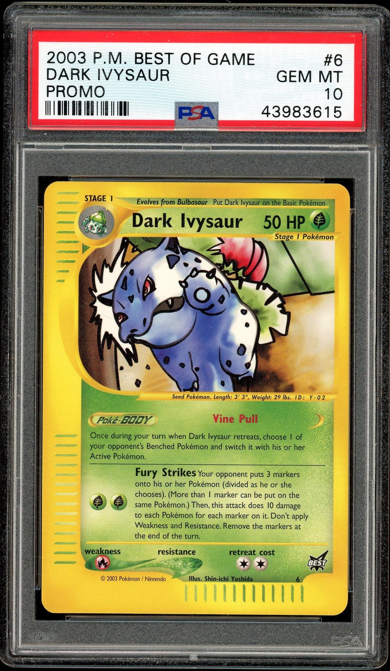 Pokemon: Dark Ivysaur Best of Game Promo PSA 10