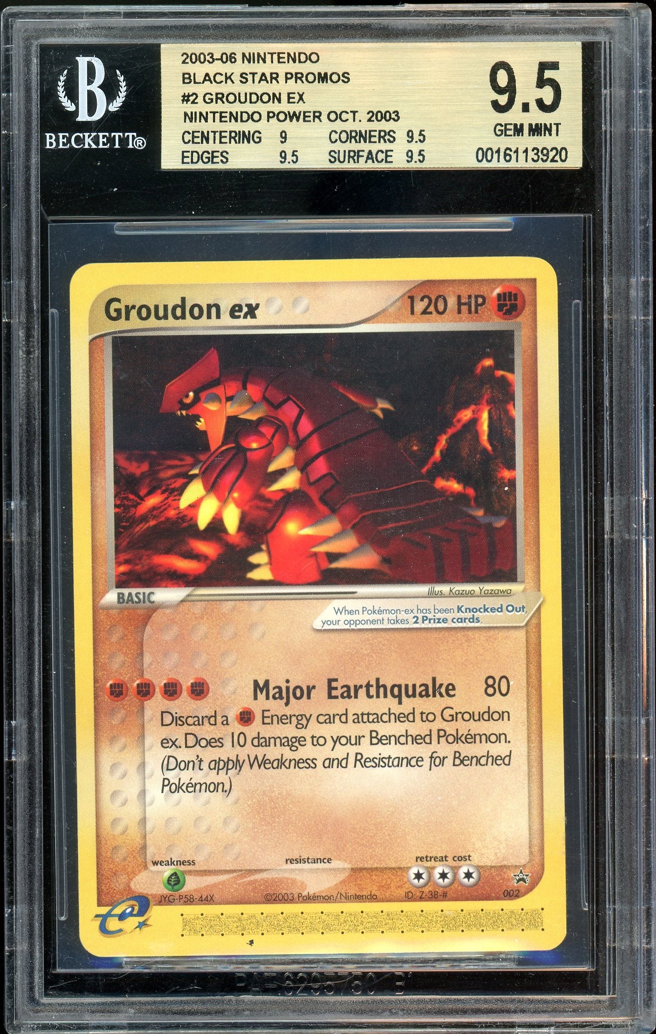 Groudon ex Nintendo Promo 002 BGS 9.5