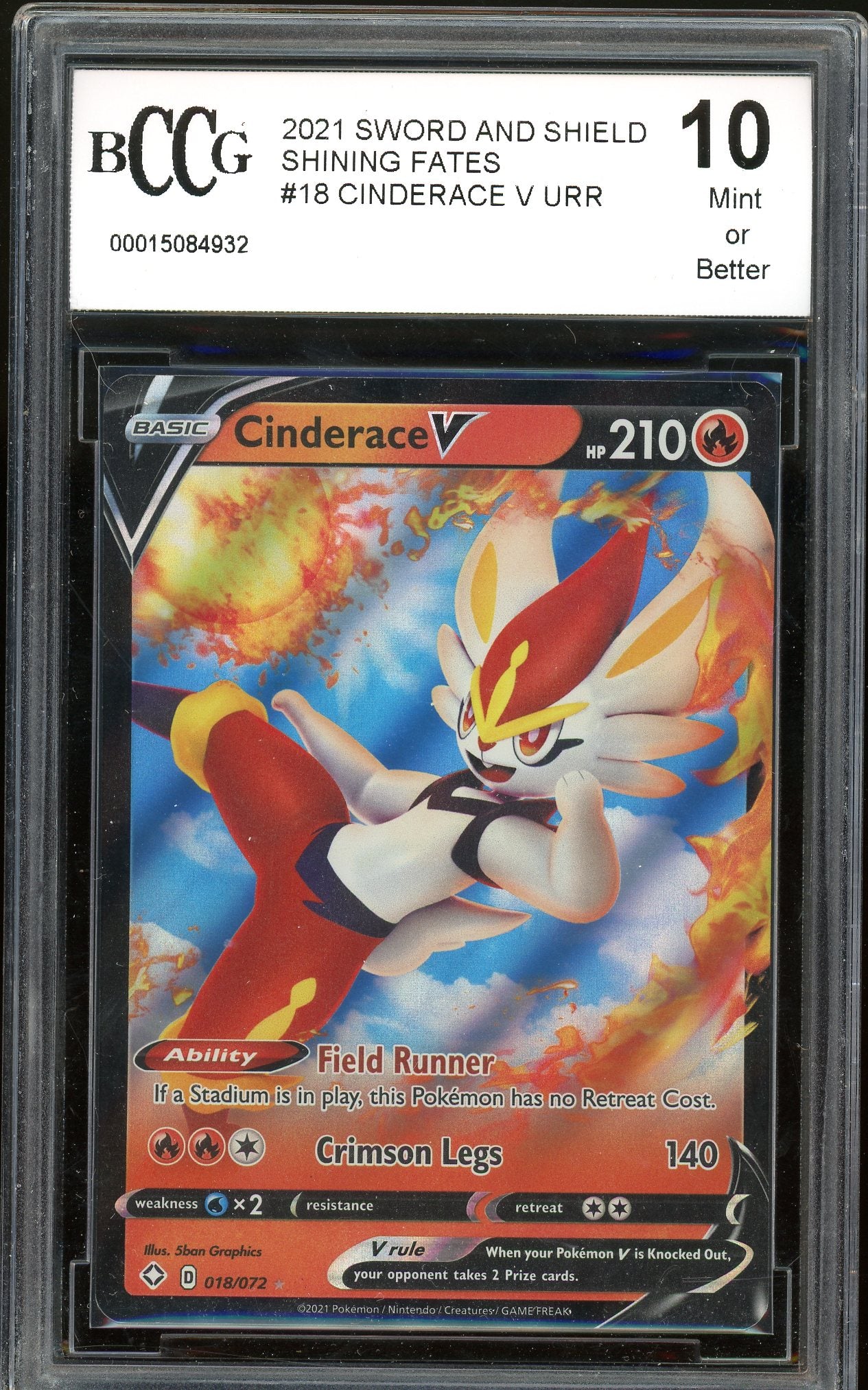 Cinderace V Shining Fates 018/072 BCCG 10