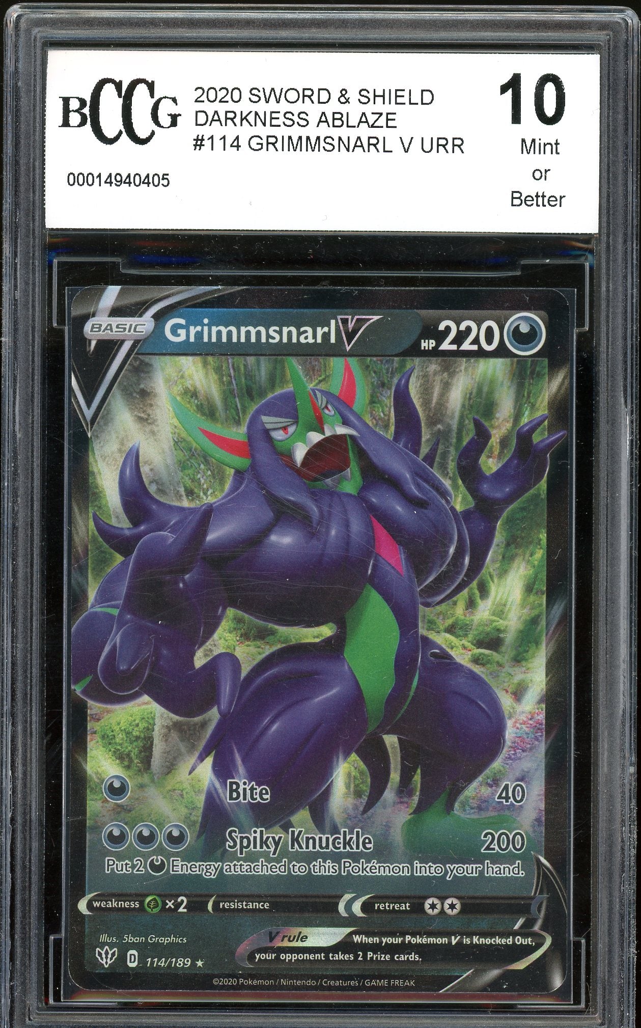 Grimmsnarl V Darkness Ablaze 114/189 BCCG 10