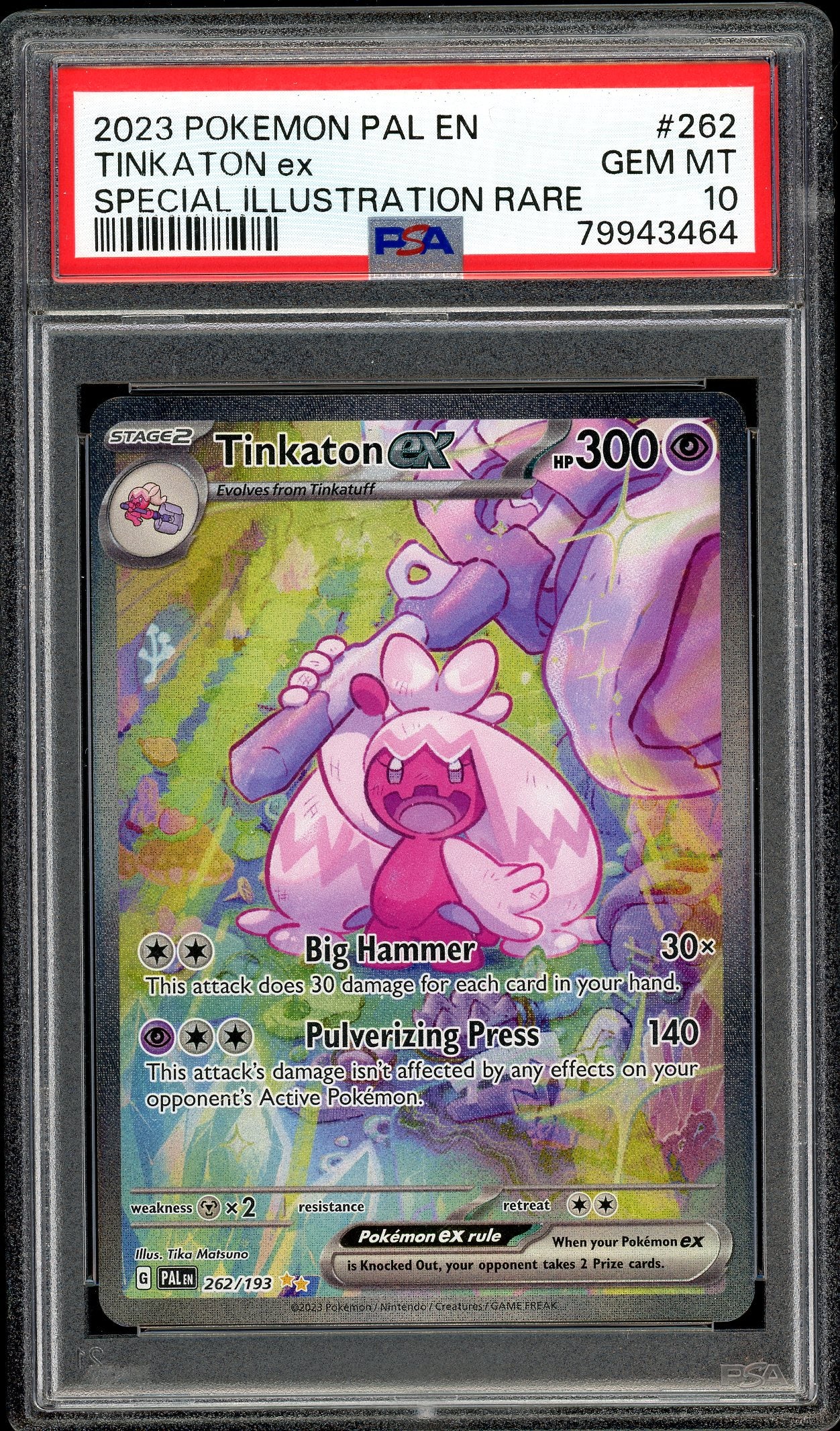 Tinkaton ex Paldea Evolved 262/193 PSA 10