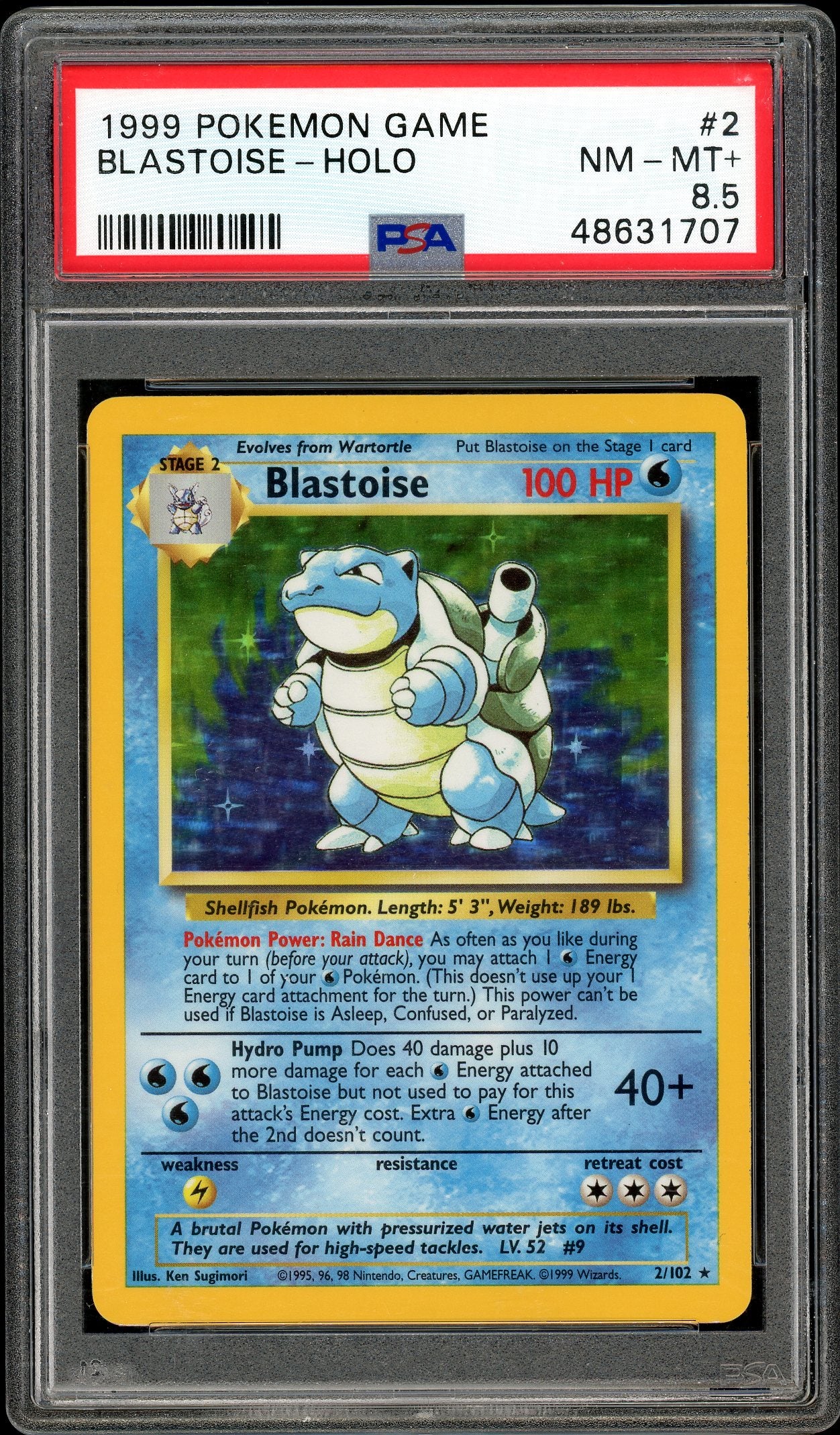 Blastoise Base Set 2/102 PSA 8.5