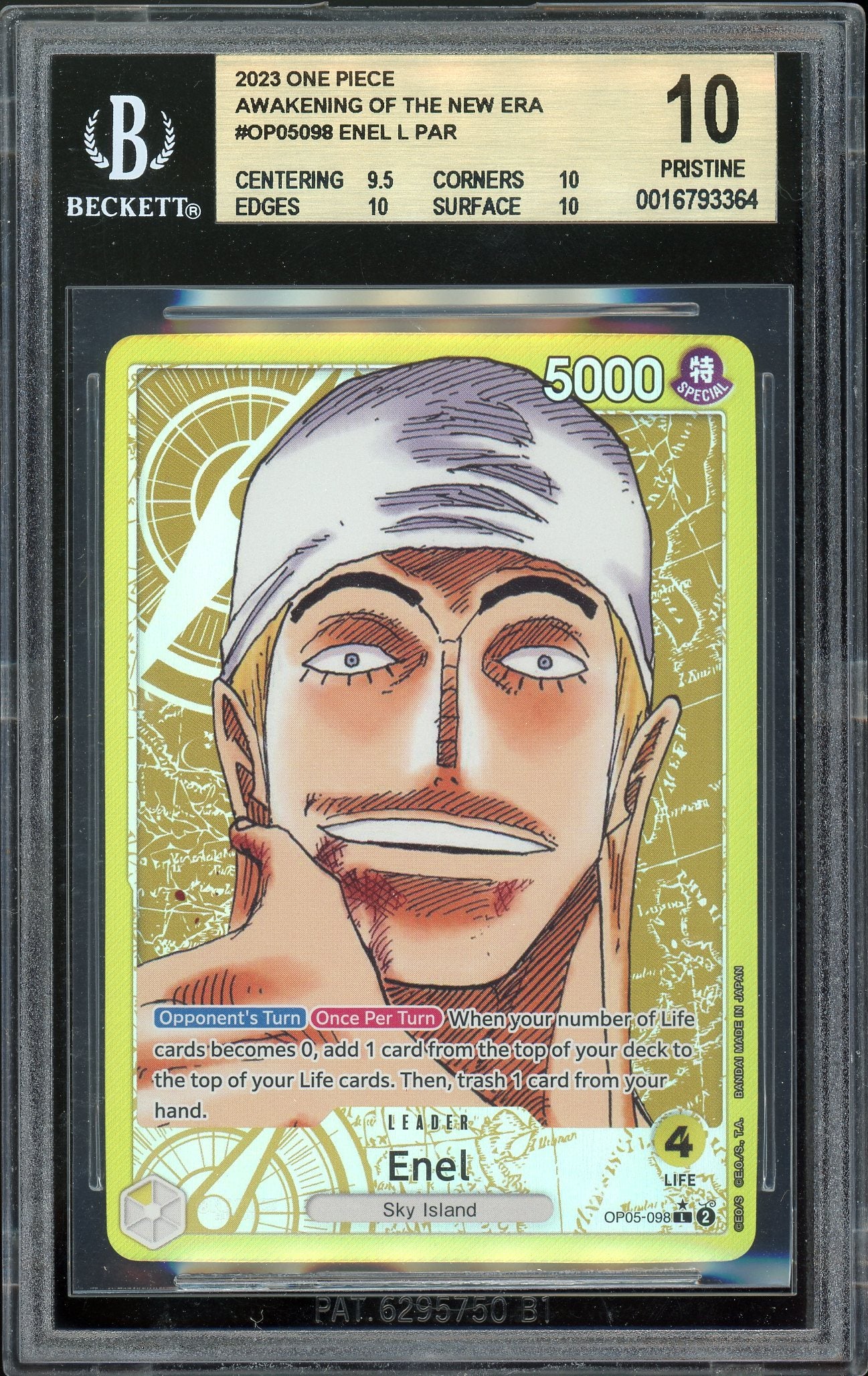 One Piece: Enel Alternate Art OP05-098 BGS 10