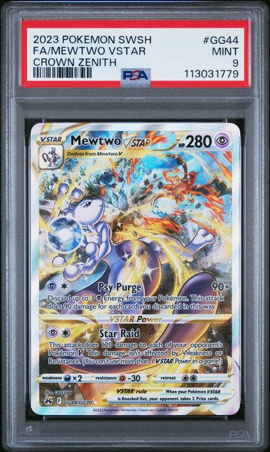 Mewtwo VSTAR Crown Zenith GG44/GG70 PSA 9