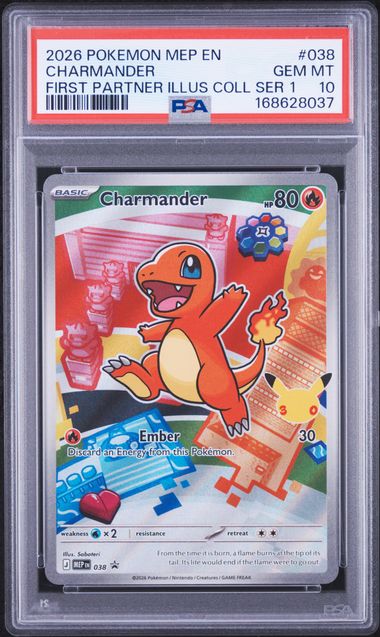 Charmander First Partner Illustration Collection Mega Evolution Promo 038 PSA 10